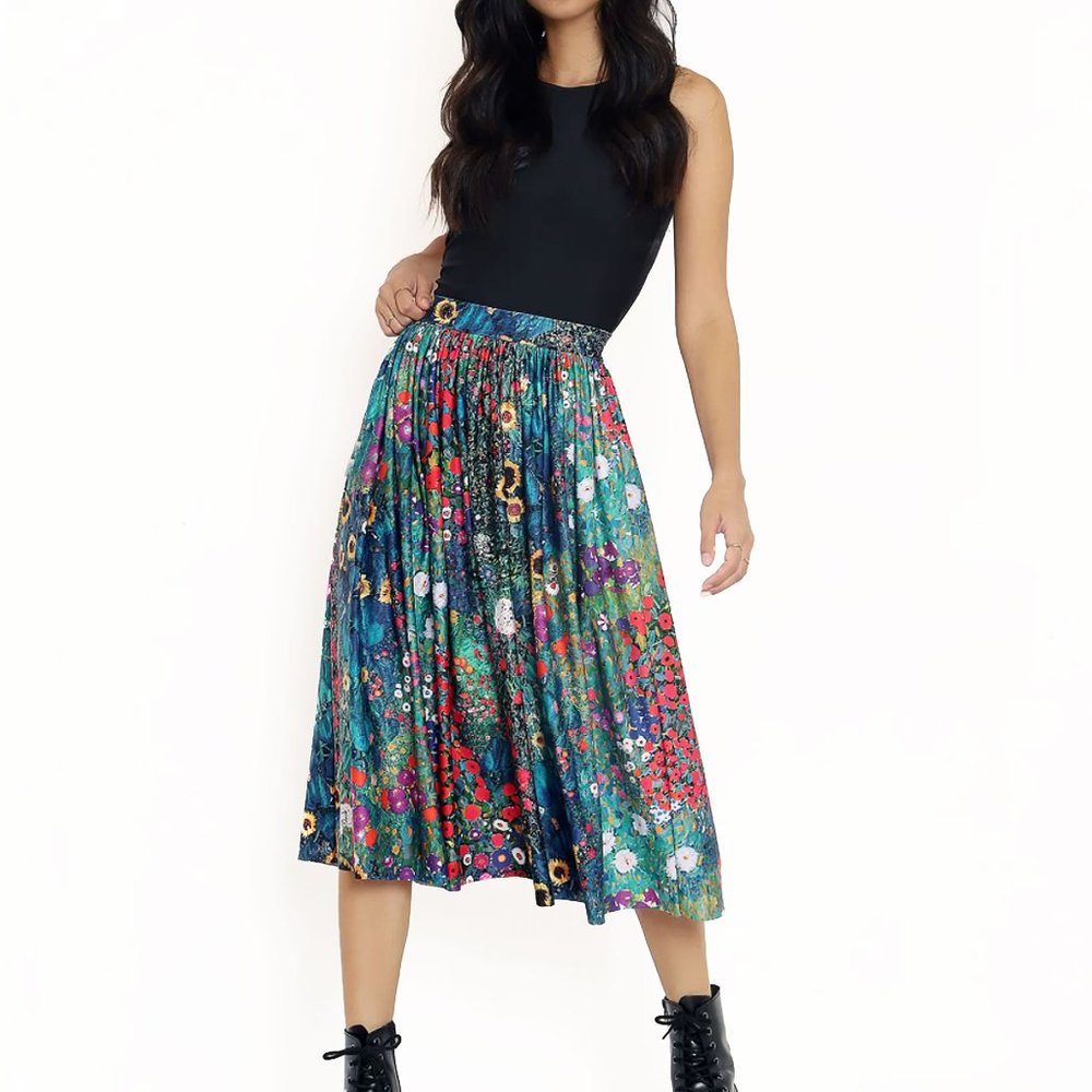 BlackMilk Klimt Collage Slinky Pocket Skirt XS NWT